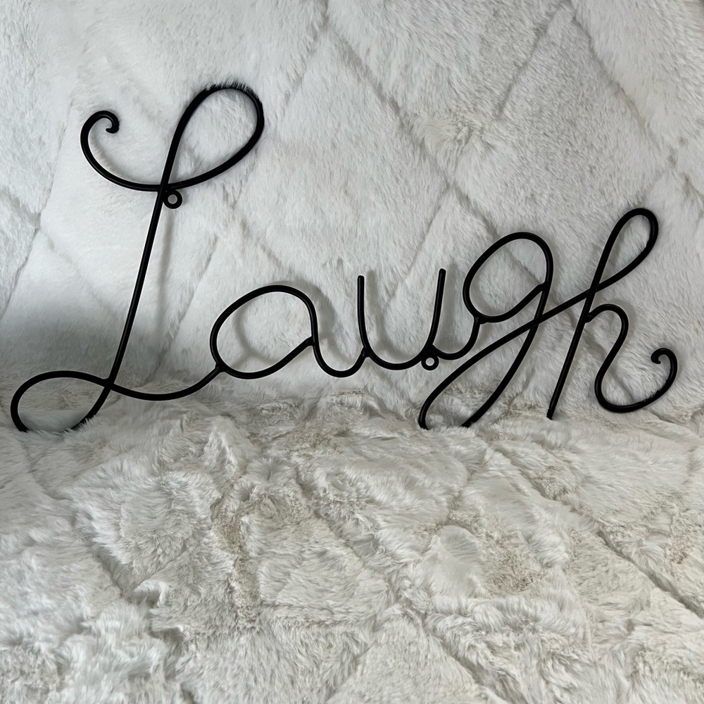 Wall Art “Laugh” Black Metal Letters Wall Decor Sign 15" x 7"